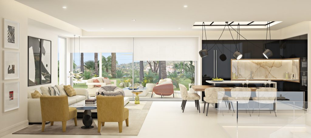 Marbella Club Hills show flat salon interior design