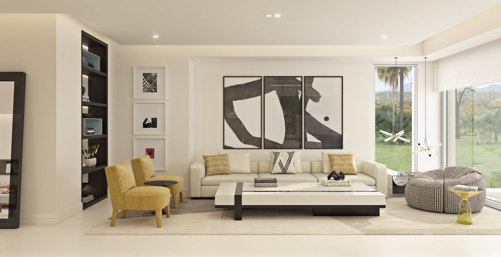 Interior design, salon, Marbella Club Hills