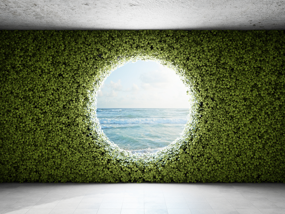 Vertical garden with views on the sea